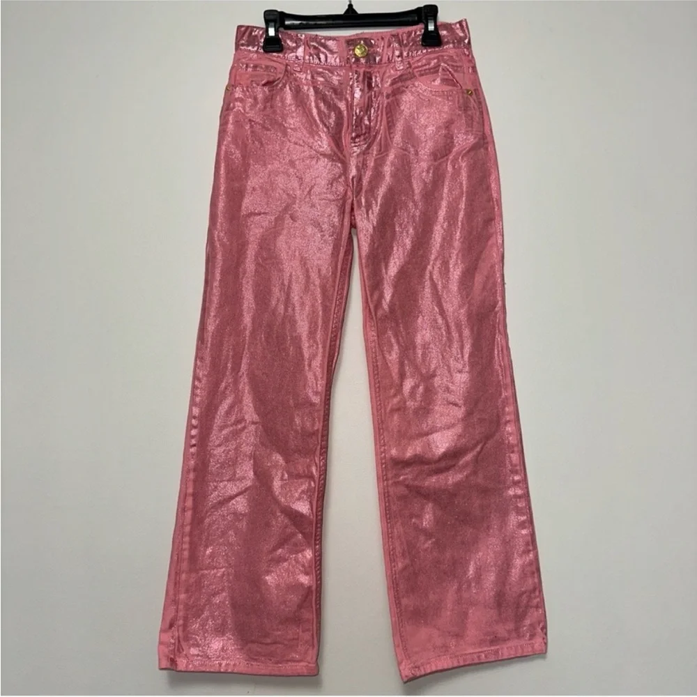 Justice x Wicked Pink Metallic Jeans